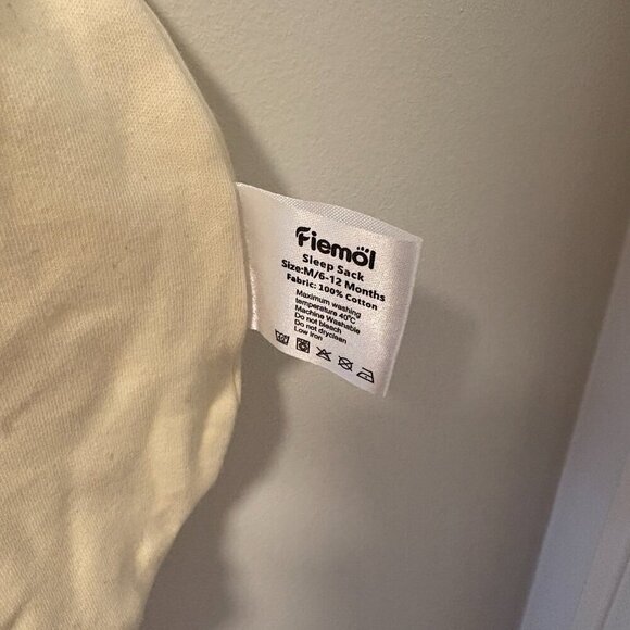 Sleep Sack Cream Colour Double Zipper 6-12 months Cotton Fiemol - Picture 5 of 7